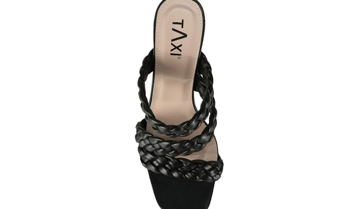Taxi Talons^Chaussure Habillee A Talon Bloc Avec Bride Tressee Polly Pour Femmes